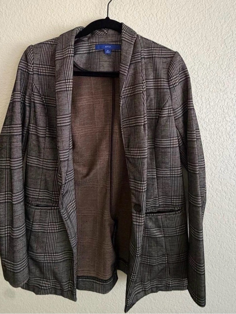APT. 9 women’s Gray Plaid Blazer Jacket